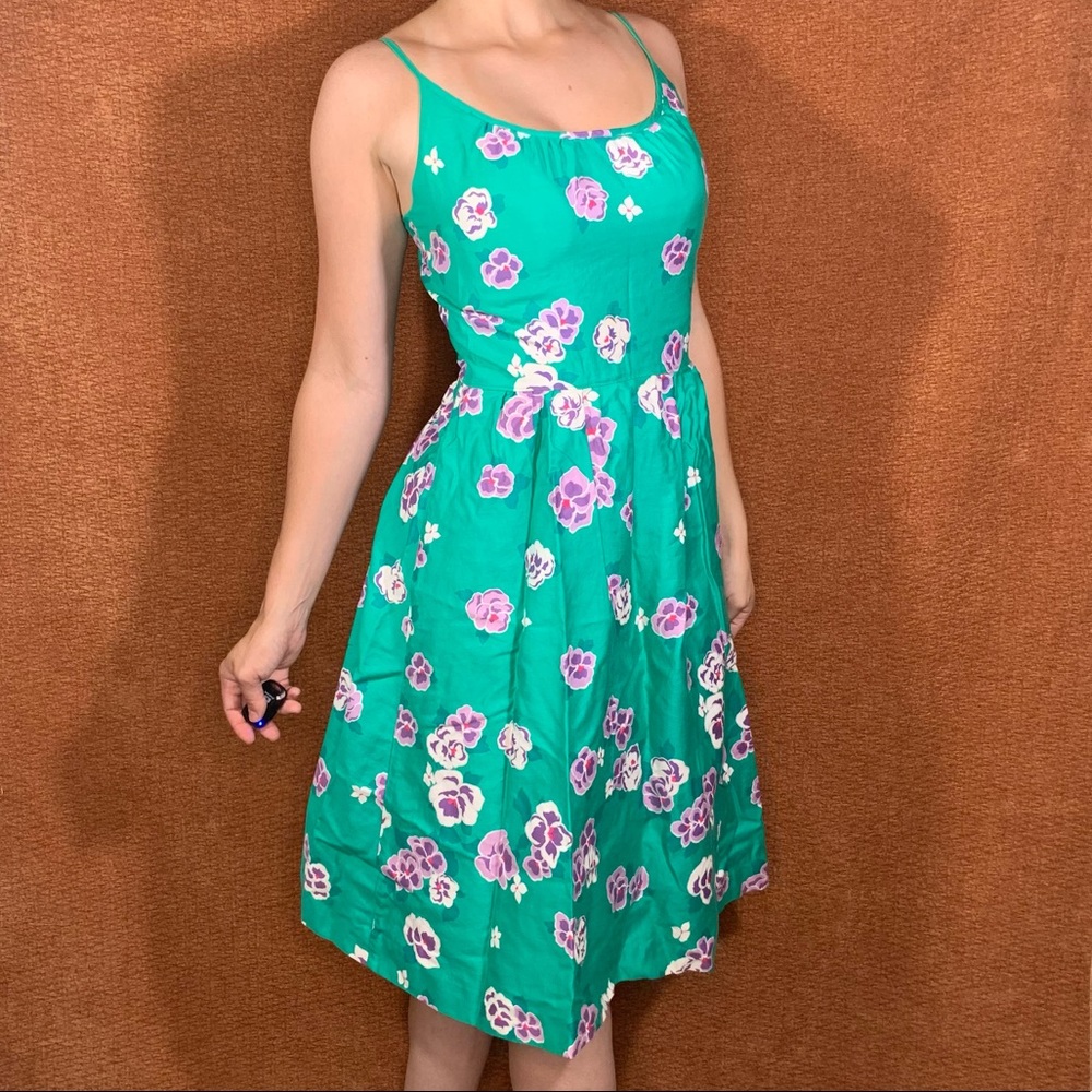 70s Malia vintage teal/green sundress, size 2/4.